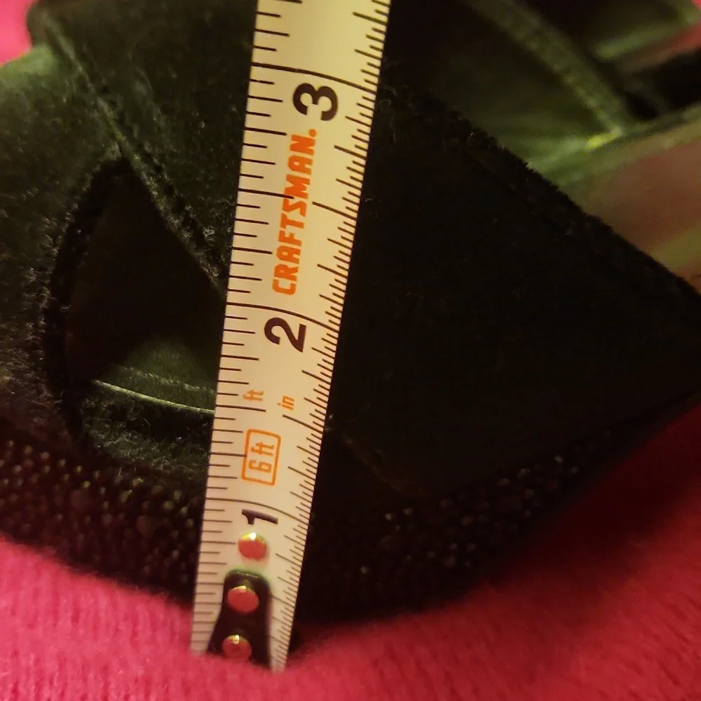 Reaction Kenneth Cole Black Velvet Heels with Black Rhinestone Platform